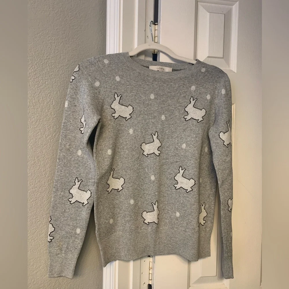 LOFT Easter Bunny Sweater - Picture 1 of 4
